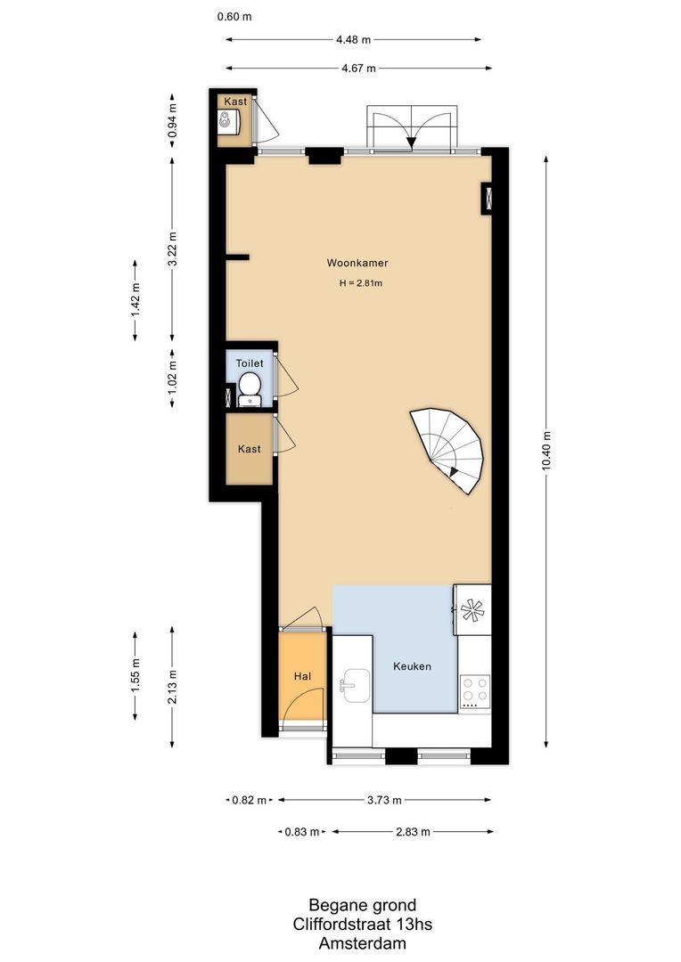 Cliffordstraat 13 H, Amsterdam plattegrond-0