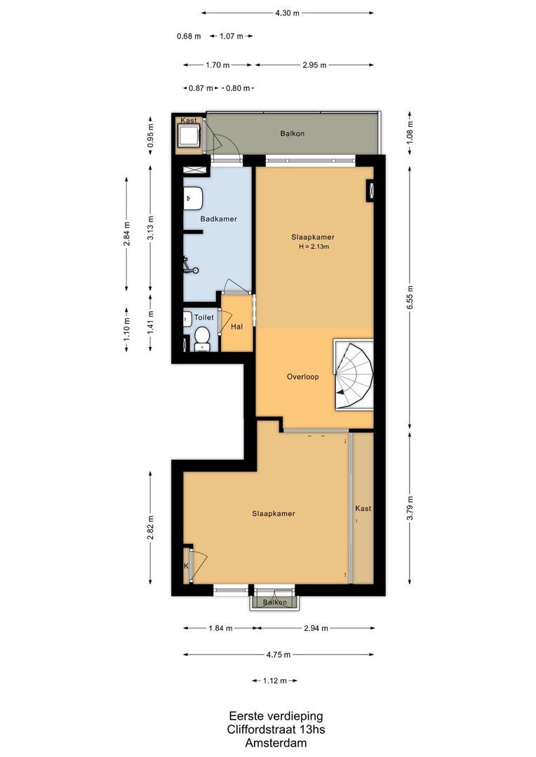Cliffordstraat 13 H, Amsterdam plattegrond-2