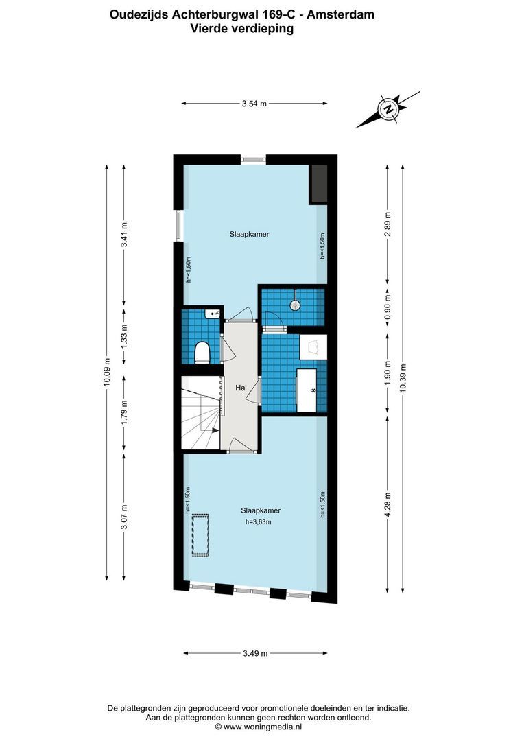 Oudezijds Achterburgwal 169 C, Amsterdam plattegrond-2