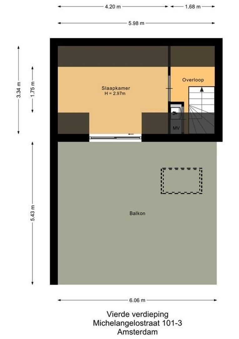 Michelangelostraat 101 3, Amsterdam plattegrond-1