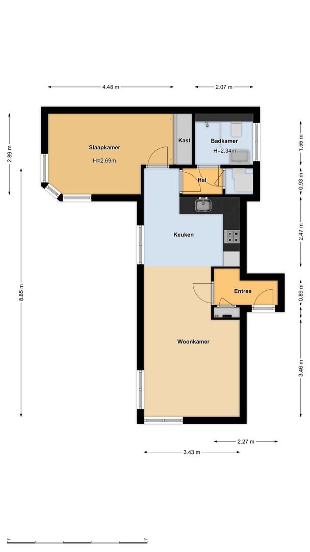 Olympiaweg 50 2, Amsterdam plattegrond-1