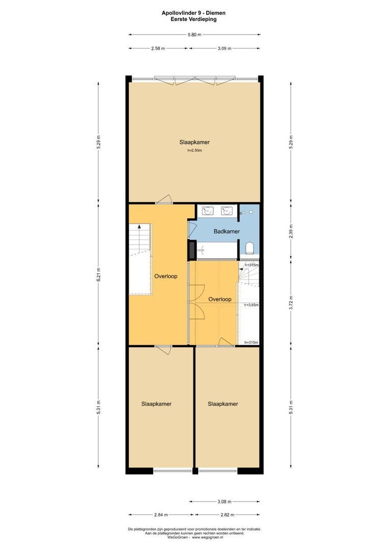 Apollovlinder 9, Diemen plattegrond-3