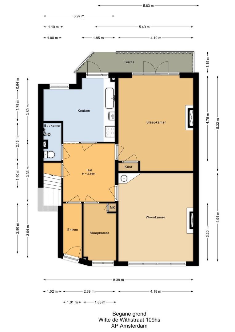 Witte de Withstraat 109 H, Amsterdam plattegrond-0