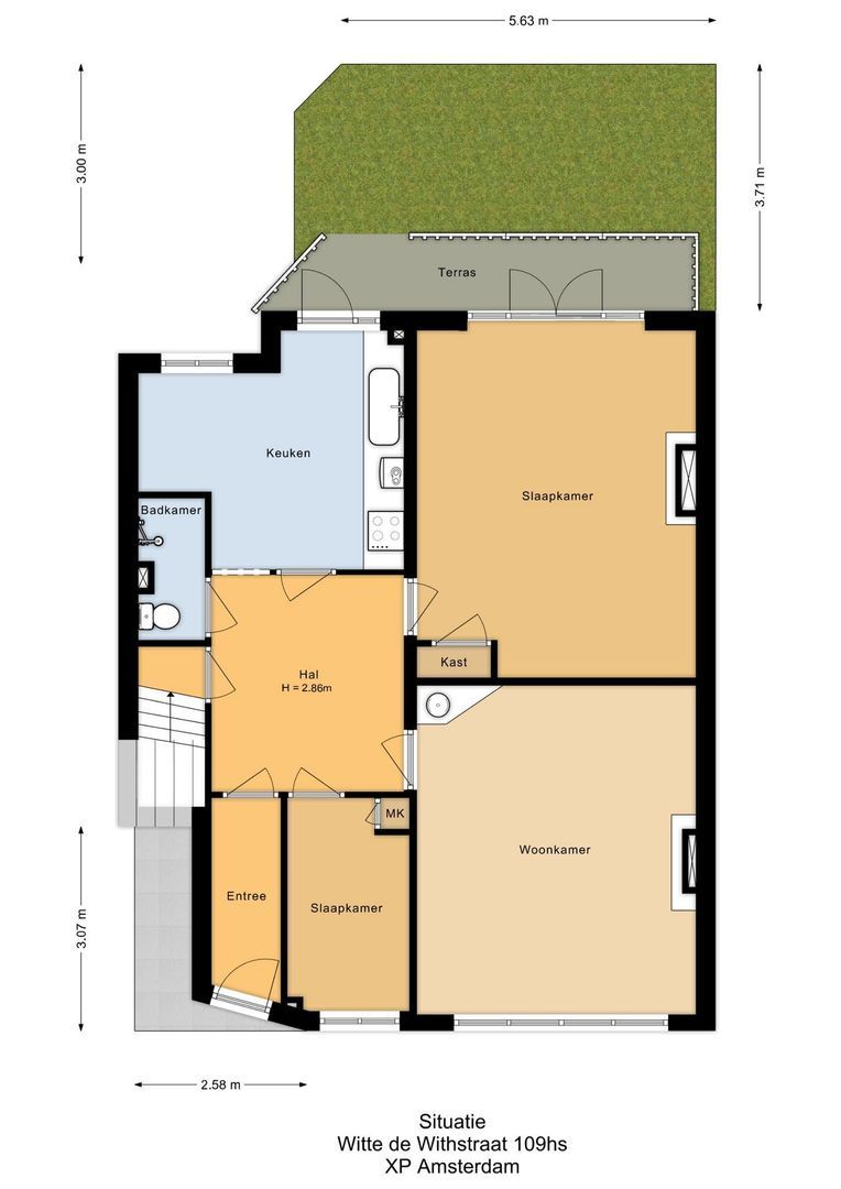 Witte de Withstraat 109 H, Amsterdam plattegrond-1