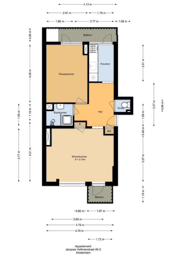 Jacques Veltmanstraat 40 3, Amsterdam plattegrond-0