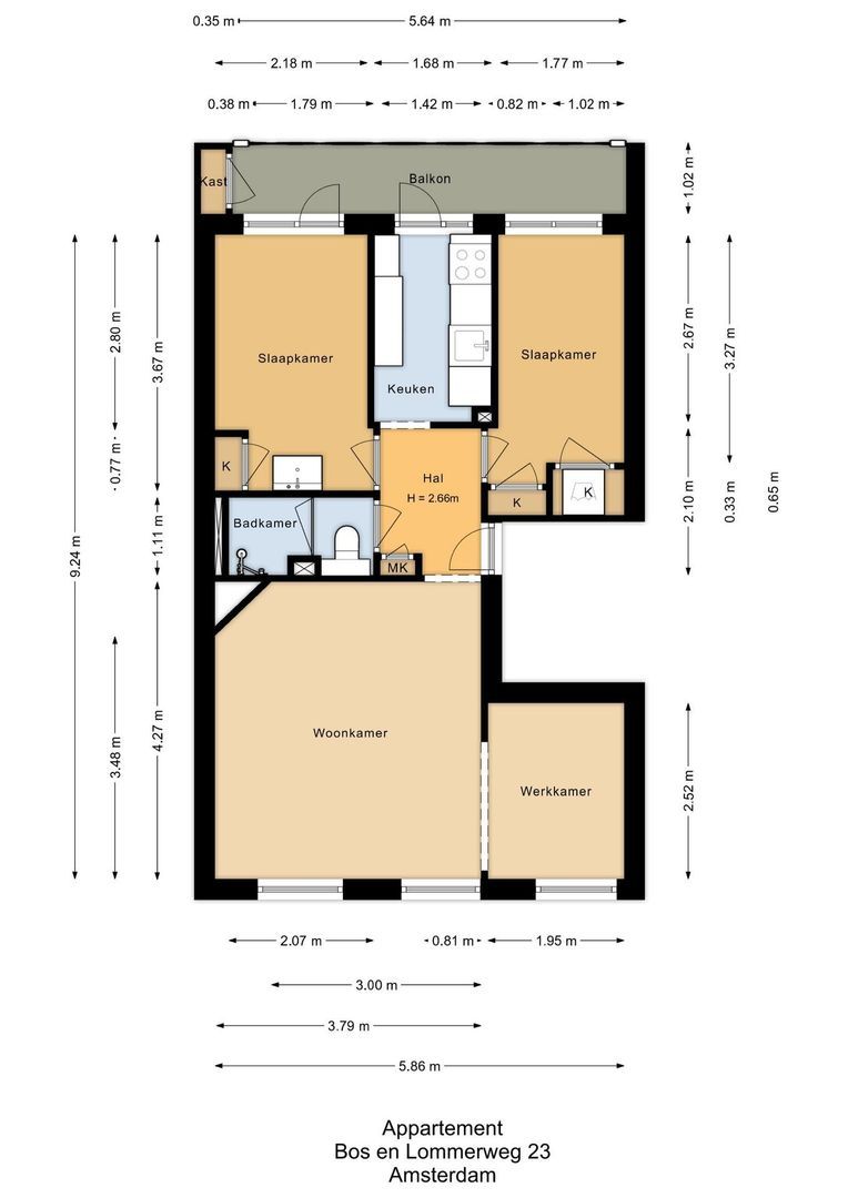 Bos en Lommerweg 23 3, Amsterdam plattegrond-0