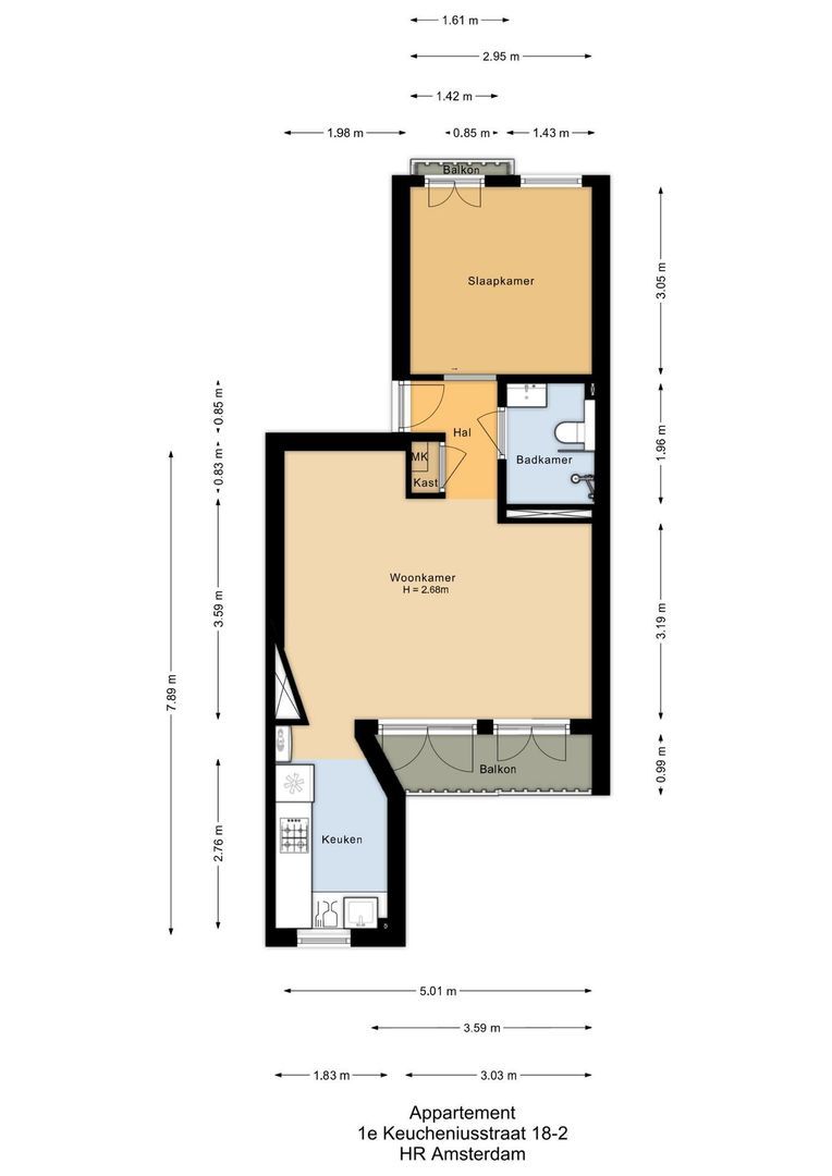 Eerste Keucheniusstraat 18 2, Amsterdam plattegrond-0