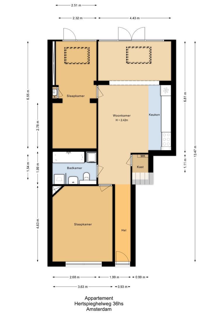 Hertspieghelweg 36 H, Amsterdam plattegrond-1