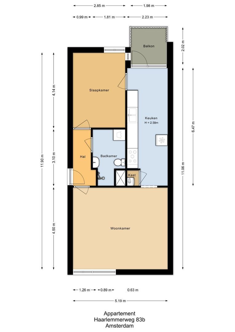Haarlemmerweg 83 B, Amsterdam plattegrond-0