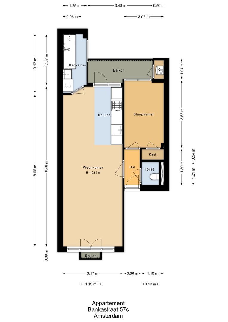 Bankastraat 57 C, Amsterdam plattegrond-0