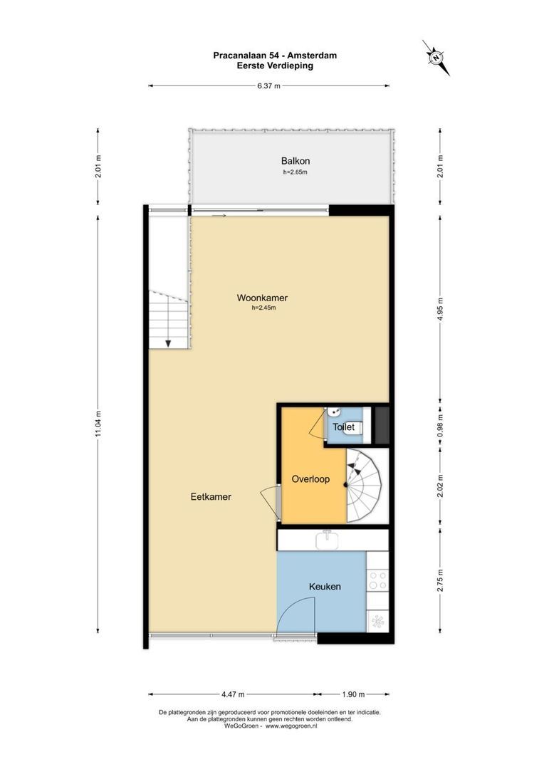 Pracanalaan 54, Amsterdam plattegrond-3