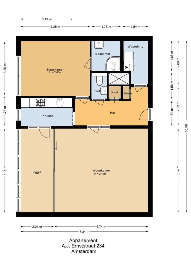 Arent Janszoon Ernststraat 234, Amsterdam plattegrond-0