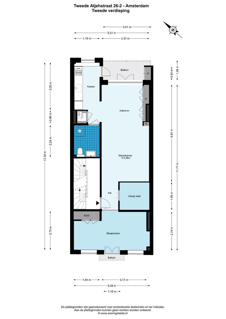Tweede Atjehstraat 26 2, Amsterdam plattegrond-0