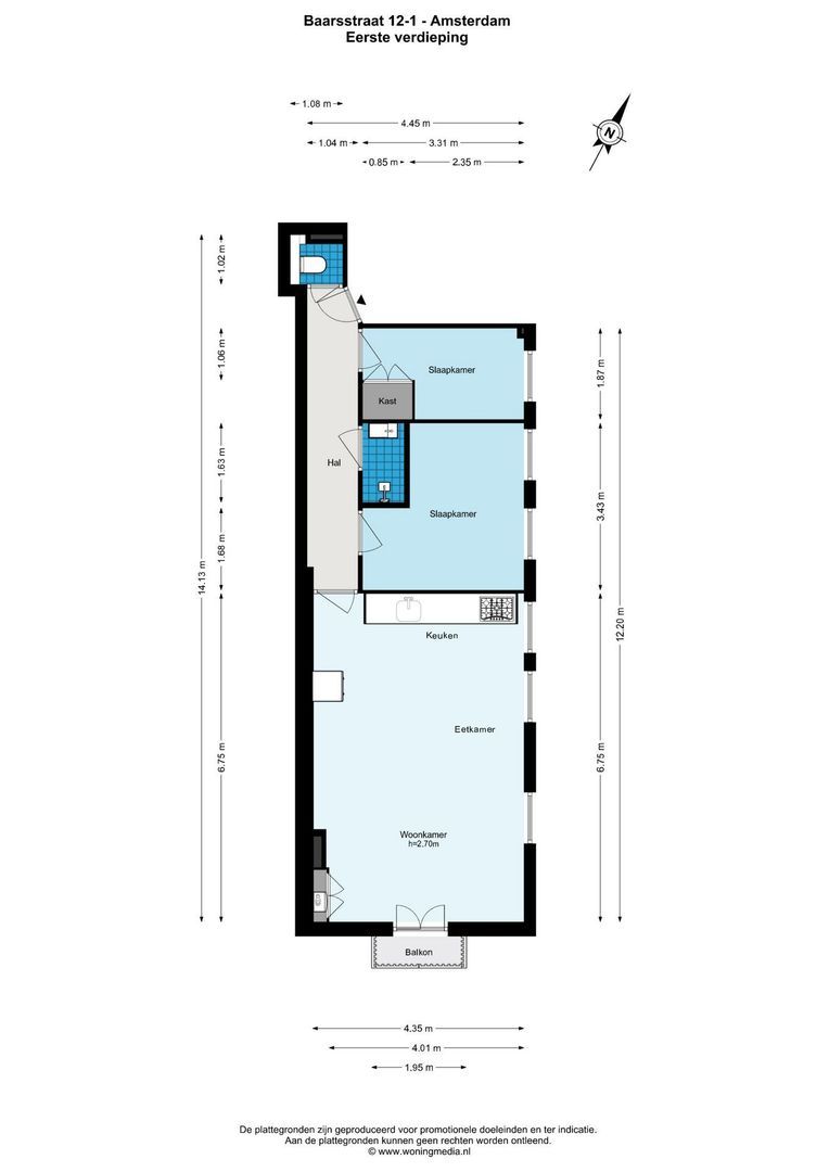 Baarsstraat 12 1, Amsterdam plattegrond-0