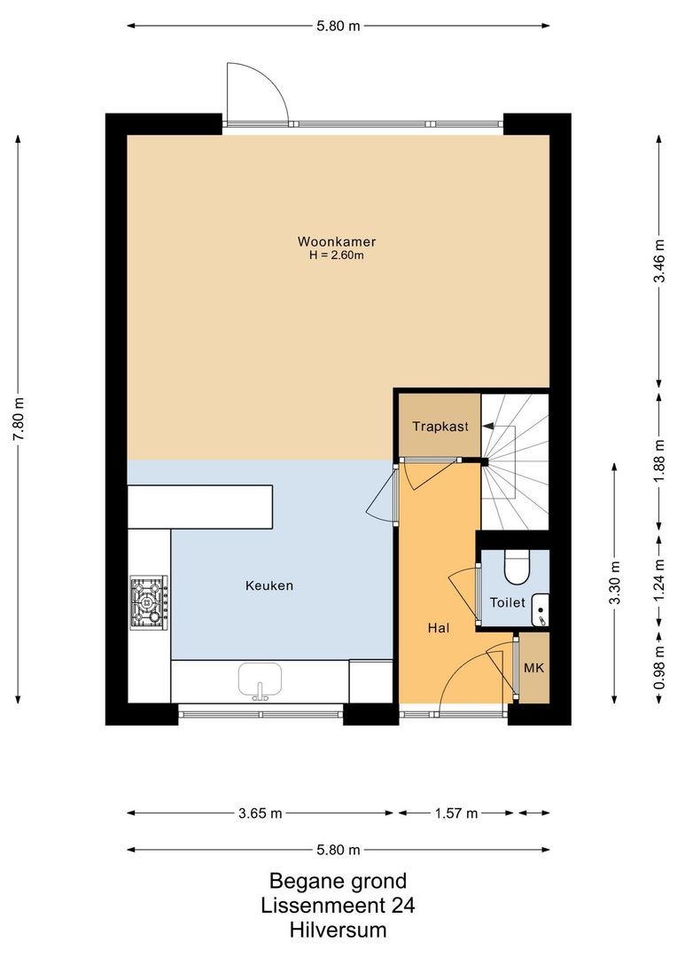 Lissenmeent 24, Hilversum plattegrond-0