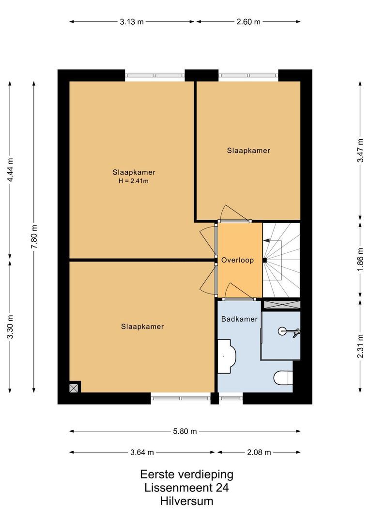 Lissenmeent 24, Hilversum plattegrond-1