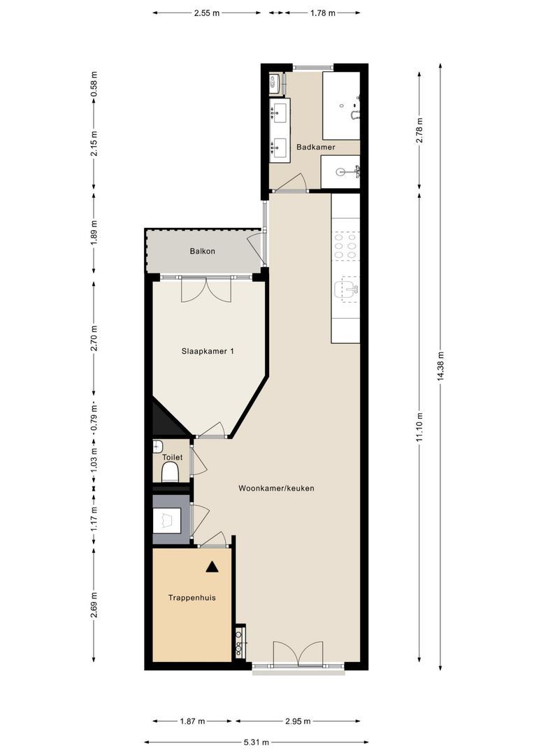 Veerstraat 73 2, Amsterdam plattegrond-0