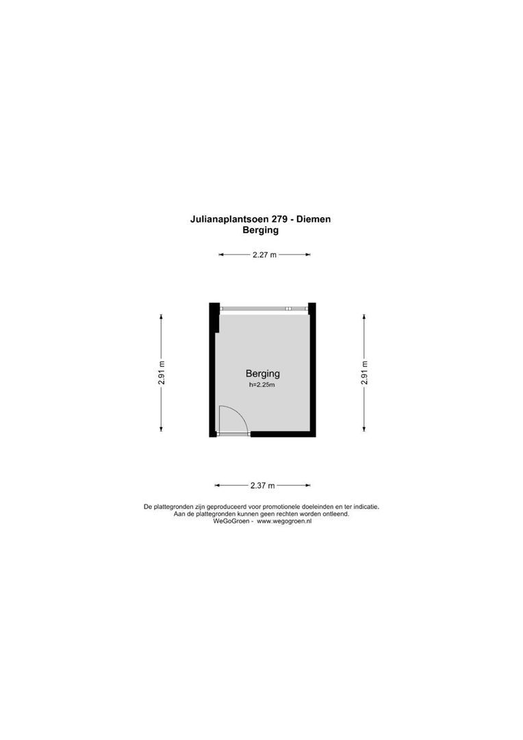 Julianaplantsoen 279, Diemen plattegrond-1