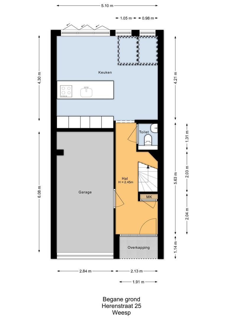 Herenstraat 25, Weesp plattegrond-0