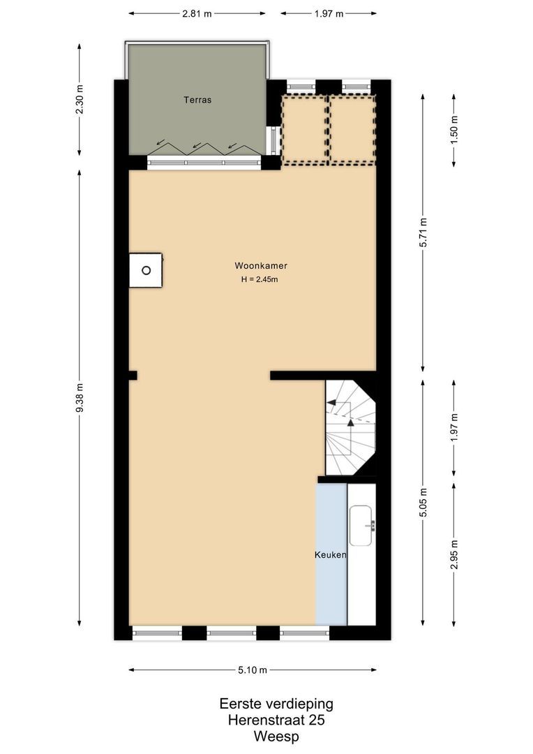 Herenstraat 25, Weesp plattegrond-1