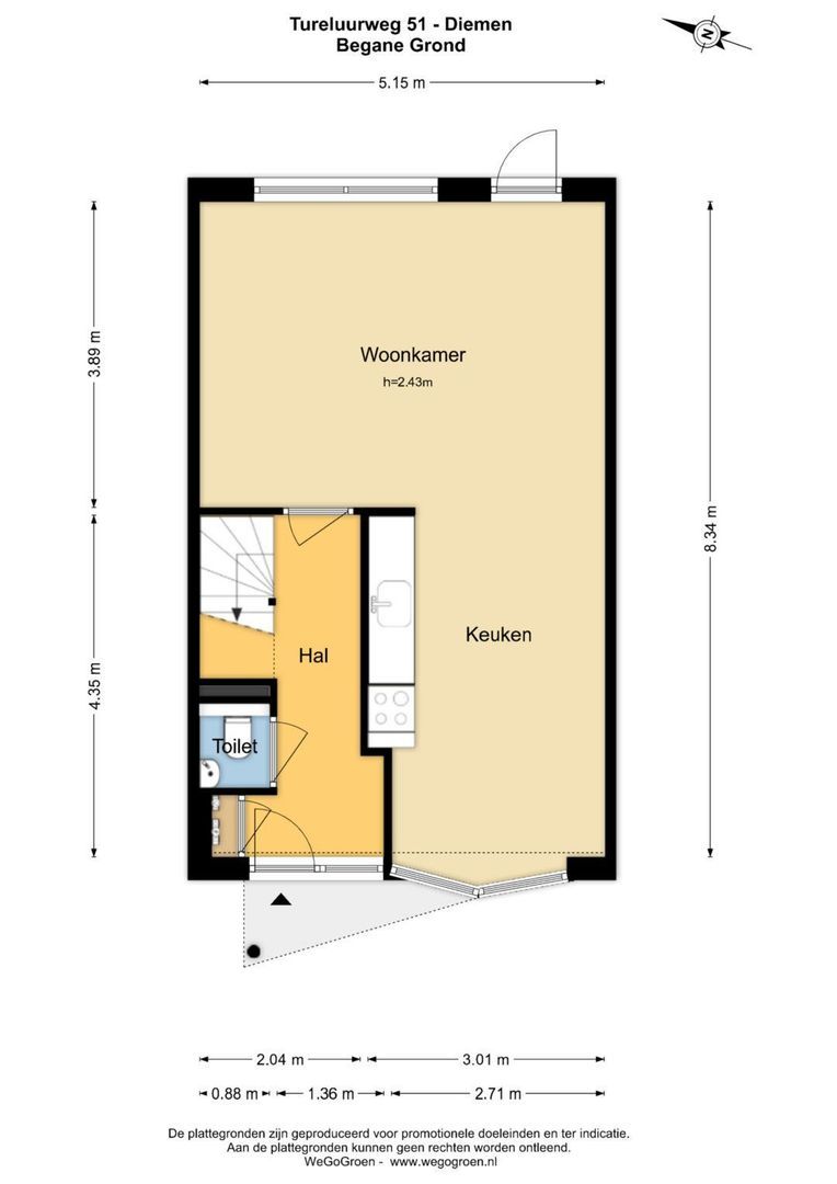 Tureluurweg 51, Diemen plattegrond-0