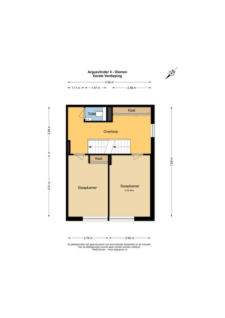 Argusvlinder 4, Diemen plattegrond-4
