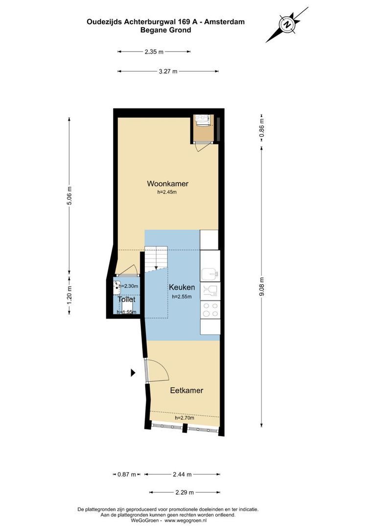 Oudezijds Achterburgwal 169 A, Amsterdam plattegrond-0