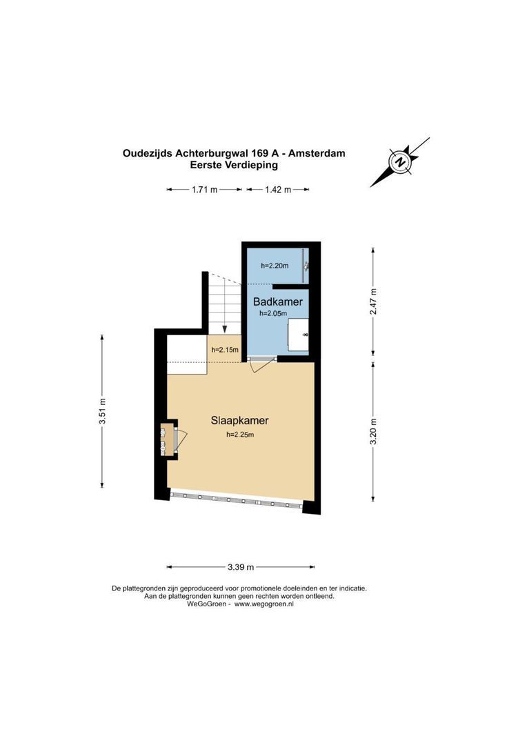 Oudezijds Achterburgwal 169 A, Amsterdam plattegrond-1