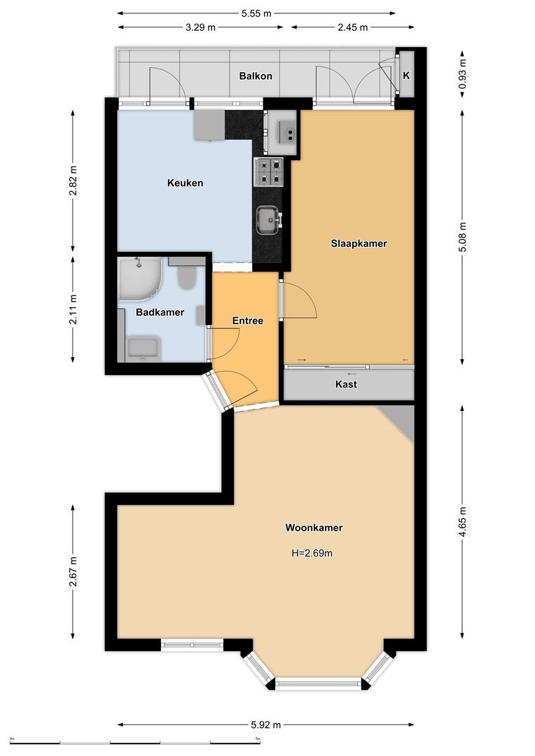 Orteliuskade 37 2, Amsterdam plattegrond-0