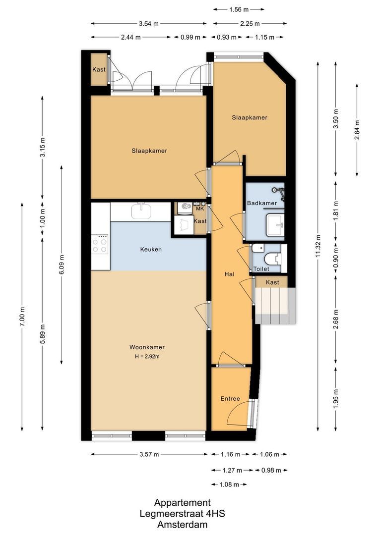 Legmeerstraat 4 H, Amsterdam plattegrond-0