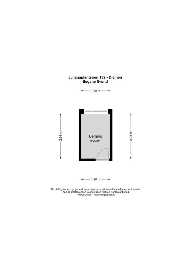Julianaplantsoen 139, Diemen plattegrond-1