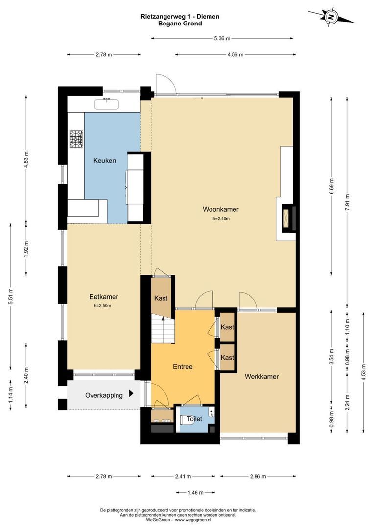 Rietzangerweg 1, Diemen plattegrond-1