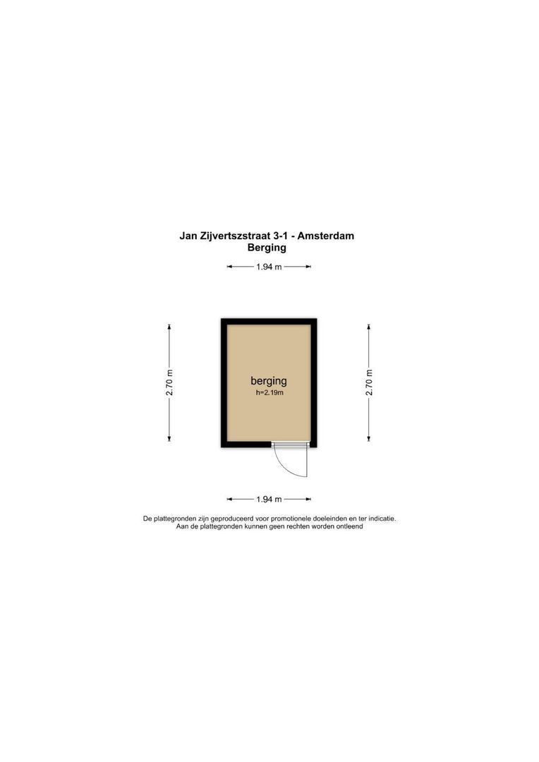 Jan Zijvertszstraat 3 1, Amsterdam plattegrond-1
