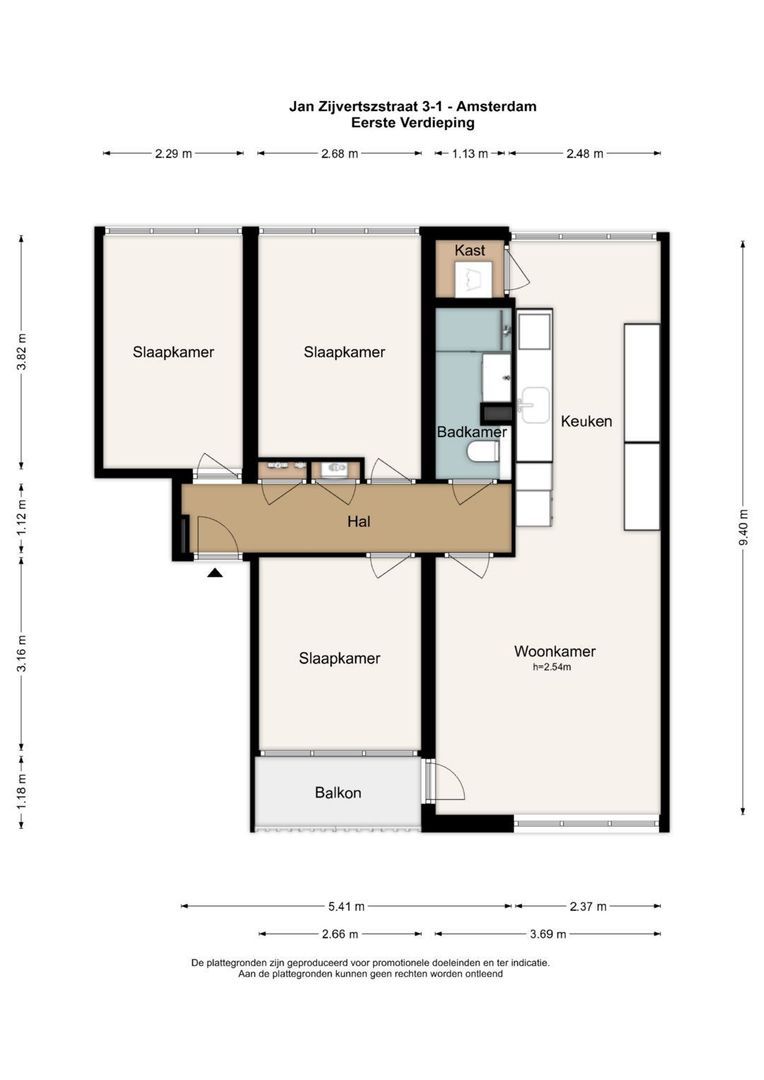 Jan Zijvertszstraat 3 1, Amsterdam plattegrond-0