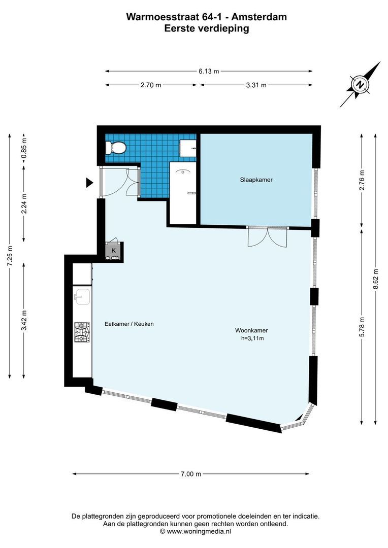 Warmoesstraat 64 1, Amsterdam plattegrond-0