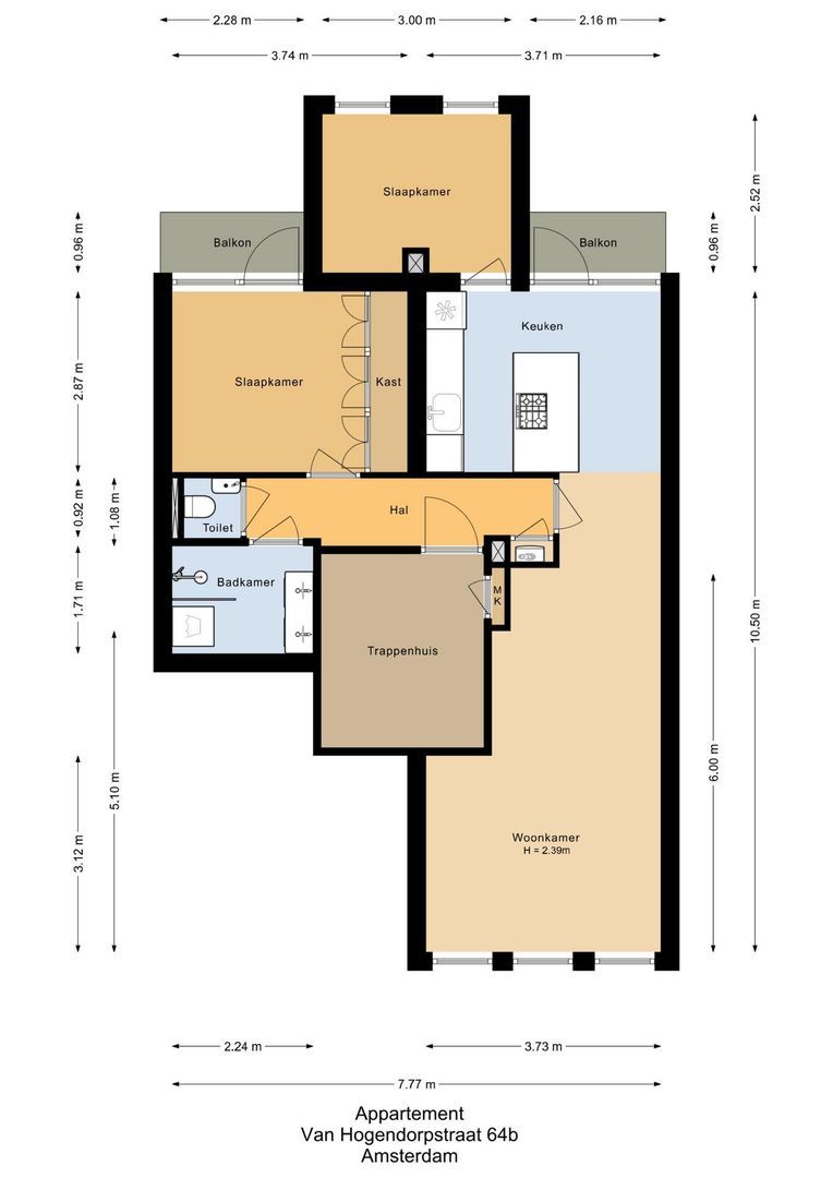 Van Hogendorpstraat 64 B, Amsterdam plattegrond-0