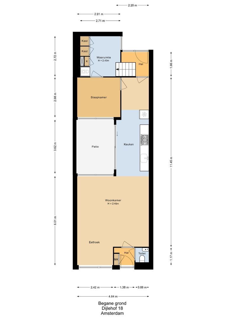 Dijlehof 18, Amsterdam plattegrond-1