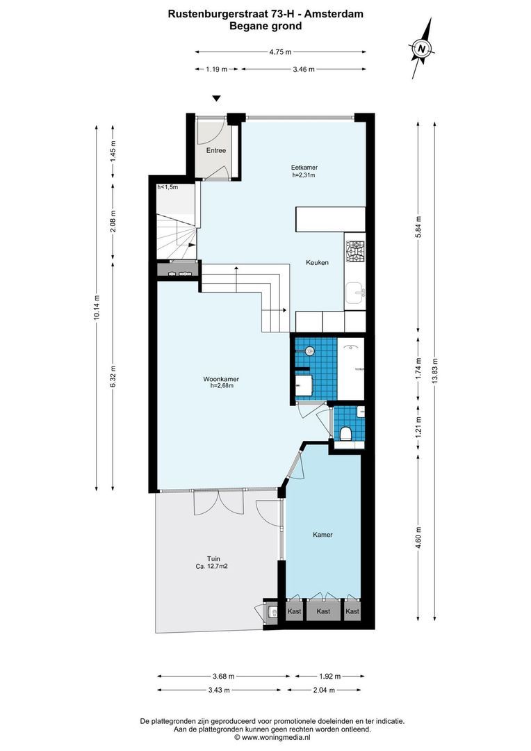 Rustenburgerstraat 73 H, Amsterdam plattegrond-0