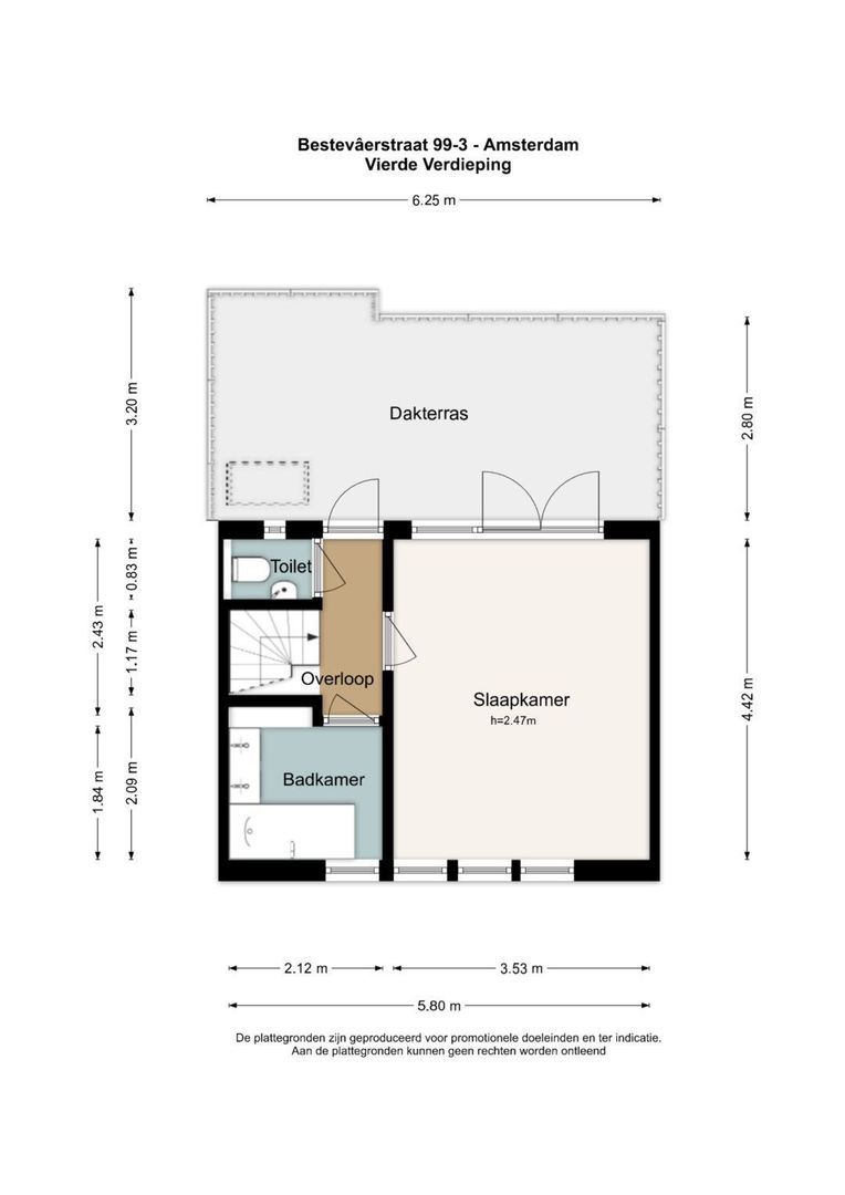 Bestevâerstraat 99 3, Amsterdam plattegrond-1
