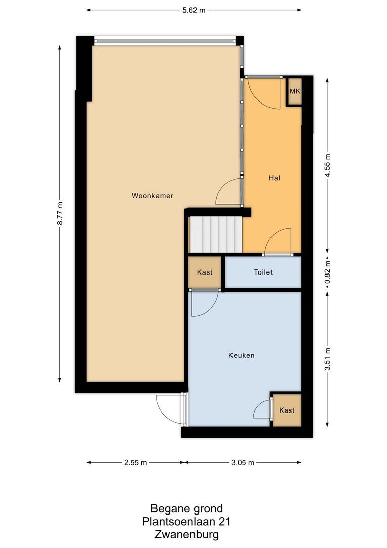 Plantsoenlaan 21, Zwanenburg plattegrond-0