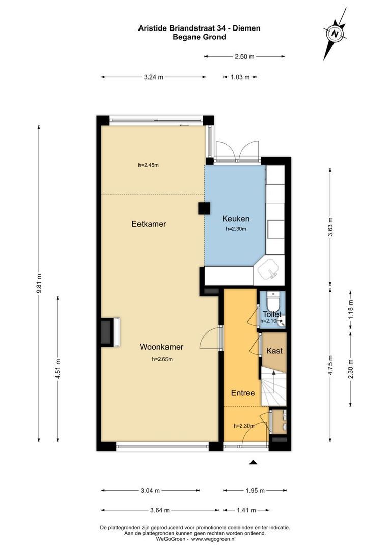 Aristide Briandstraat 34, Diemen plattegrond-0
