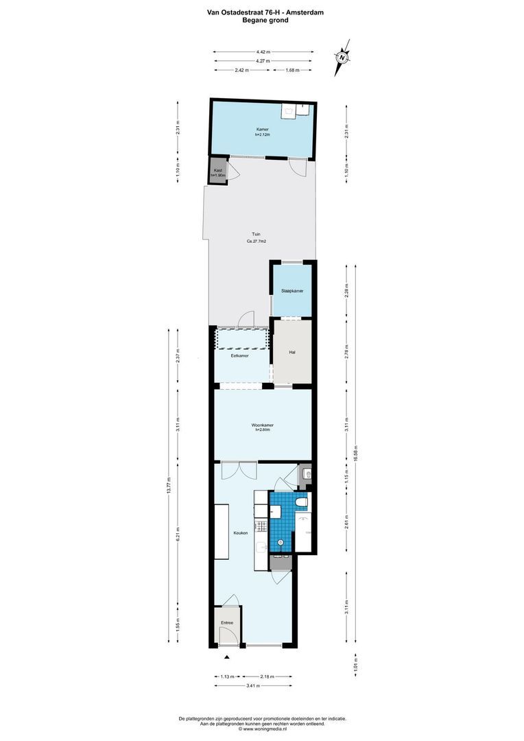 Van Ostadestraat 76 H, Amsterdam plattegrond-0