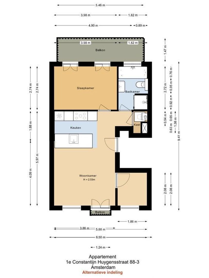 Eerste Constantijn Huygensstraat 88 3, Amsterdam plattegrond-2