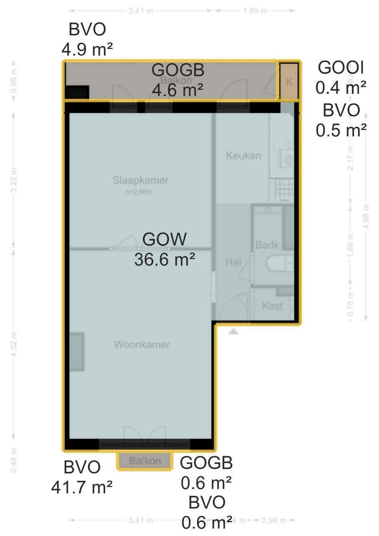 Groen van Prinstererstraat 54 2, Amsterdam plattegrond-1