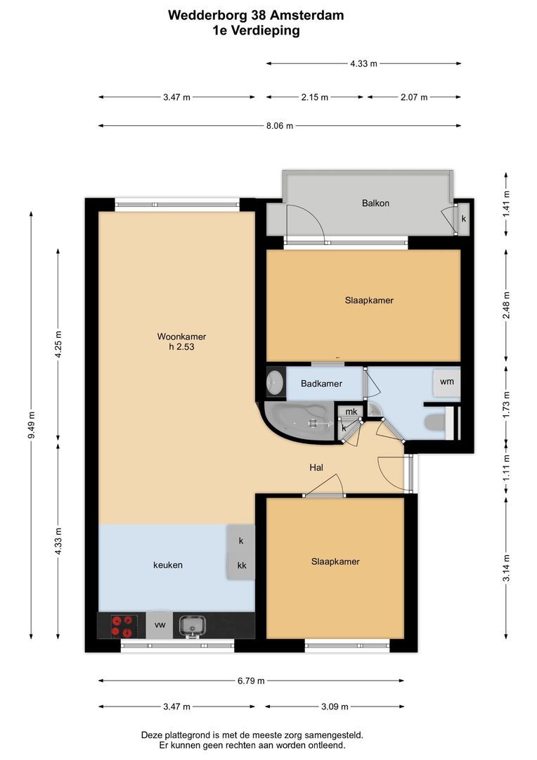Wedderborg 38, Amsterdam plattegrond-0