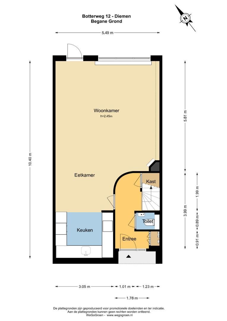 Botterweg 12, Diemen plattegrond-0