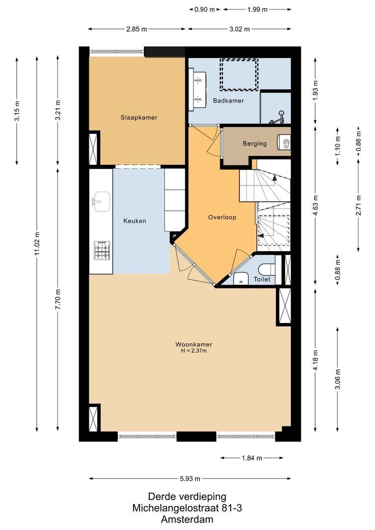 Michelangelostraat 81 3, Amsterdam plattegrond-0
