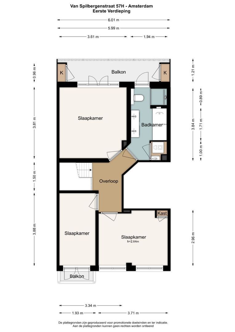 Van Spilbergenstraat 57 H, Amsterdam plattegrond-2