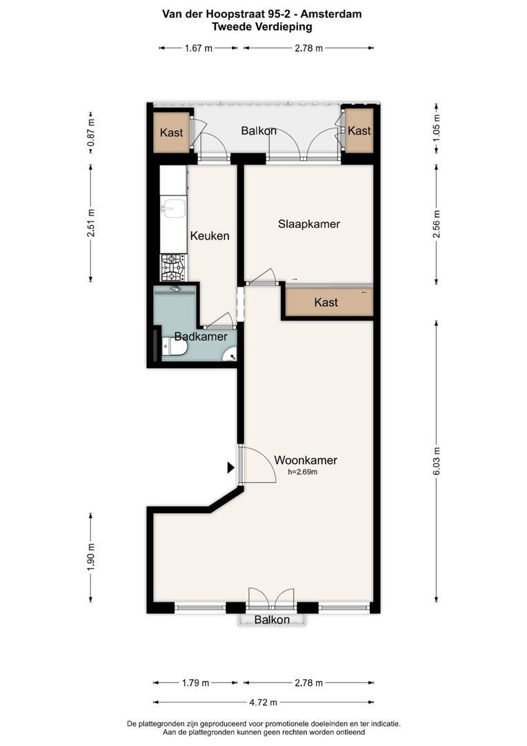 Van der Hoopstraat 95 2, Amsterdam plattegrond-0