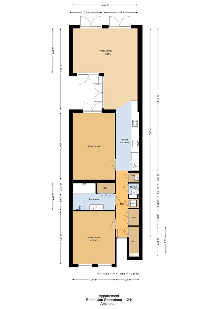 Eerste Jan Steenstraat 112 H, Amsterdam plattegrond-3